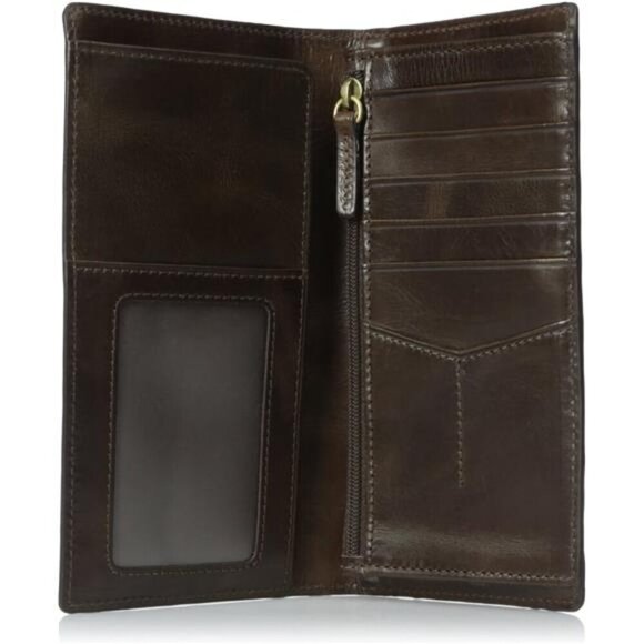 Fossil Men's Derrick Leather Executive Checkbook Wallet for Men - Picture 4 of 5